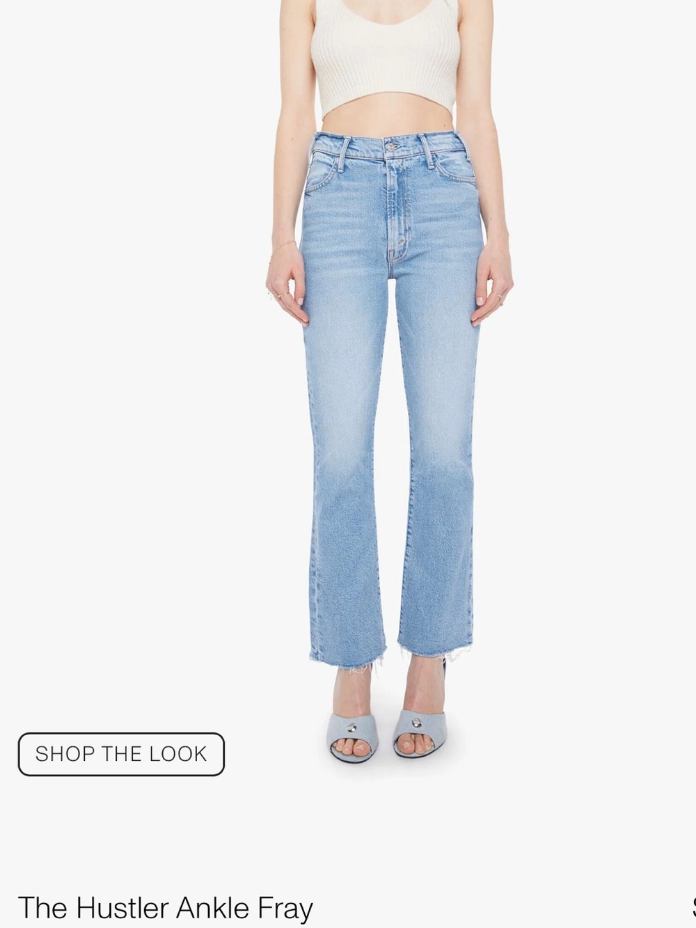Nwt mother The Hustler Ankle Fray Light Blue Jeans